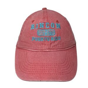 Rincon Puerto Rico Strapback Hat Pink OSFA Solid Embroidered Kaufman